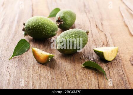 Feijoa on table close-up Stock Photo