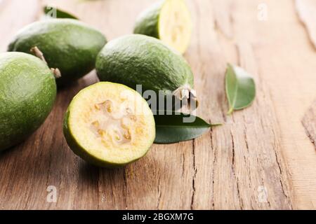 Feijoa on table close-up Stock Photo