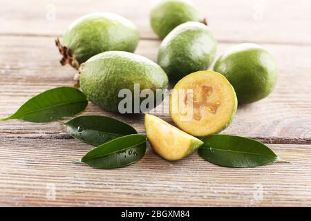 Feijoa on table close-up Stock Photo