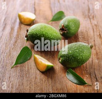 Feijoa on table close-up Stock Photo
