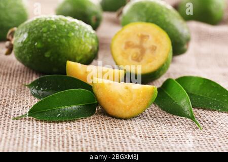 Feijoa on table close-up Stock Photo