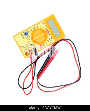 Modern digital multimeter isolated on a white background Stock Photo ...