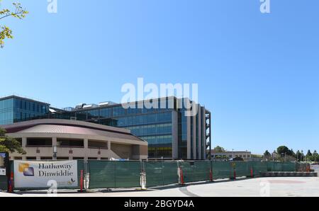 IRVINE, CALIFORNIA - 22 APRIL 2020: Construction of the Interdisciplinary Science and Engineering Building on the Campus of the University of Californ Stock Photo