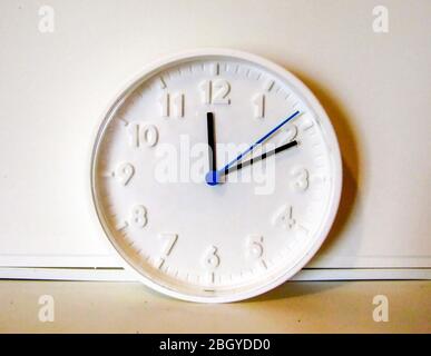 White Wall Clock Stock Photo