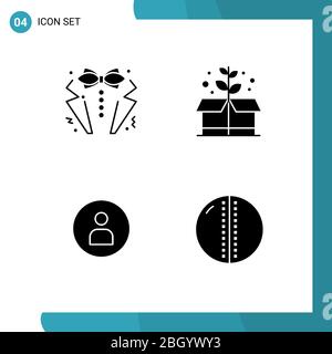Modern Set of Solid Glyphs and symbols such as bow, worker, suit, green, ui Editable Vector Design Elements Stock Vector