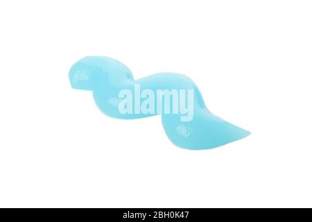 Blue squeezed toothpaste isolated on white background Stock Photo