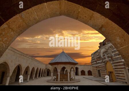 Historic Husrevpasa Mosque at the sunset in the old city of Van, Turkey Stock Photo