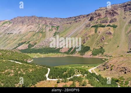 Nemrut crater lake in Bitlis, Eastern Turkey Stock Photo