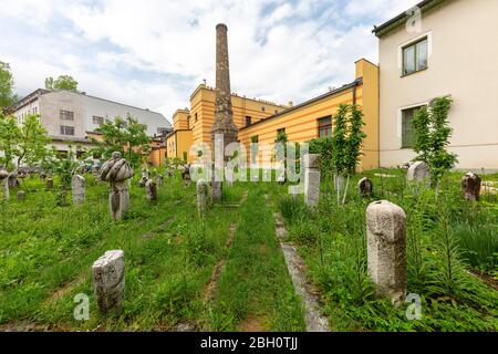 Headstones in ancient Islamic cemetery in Sarajevo, Bosnia Stock Photo