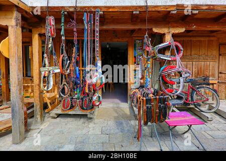 Saddler shop in the old part of the town, Gjakova, Kosovo Stock Photo