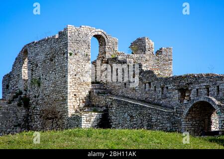 View over the remains of Rozafa Castle in the city of Shkodra, Albania Stock Photo