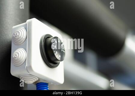 Temperature adjuster or Temperature regulator of water heater or boiler Stock Photo