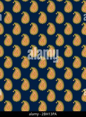 seamless Indian paisley motif background Stock Photo
