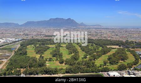 Aerial photo of King David Golf Course adjacent to Cape Town International Airport Stock Photo