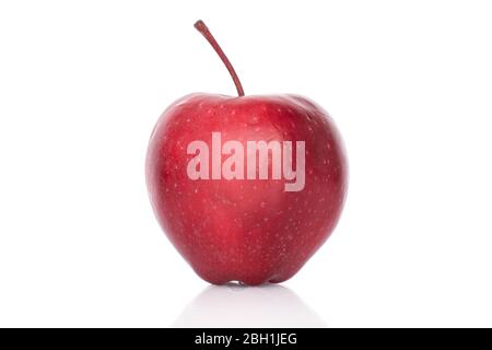 One whole red delicious apple isolated on white Stock Photo