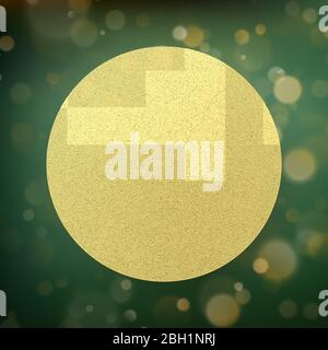 Circle gold foil on green with bokeh background. EPS 10 Stock Vector