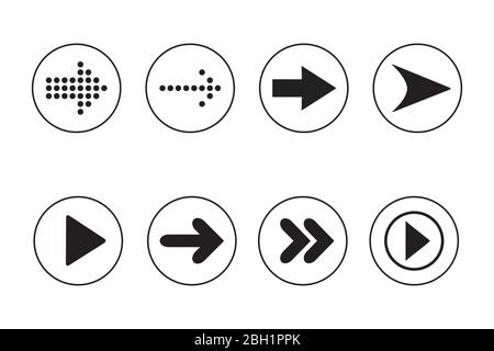Arrows icons set on white background. Vector illustration Stock Photo ...