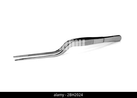 Tweezers For Sewing Steel Bent Tweezers Isolated On White