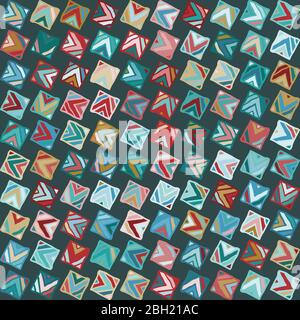 Seamless trendy doodle geo tile swatch pattern Stock Vector