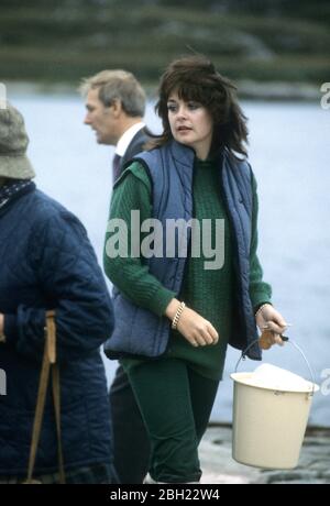 Lady Jane Meriel Grosvenor - Duchess of Roxburghe during a cruise aboard HMS Royal Yacht Britannia, Scotland August 1984. Stock Photo