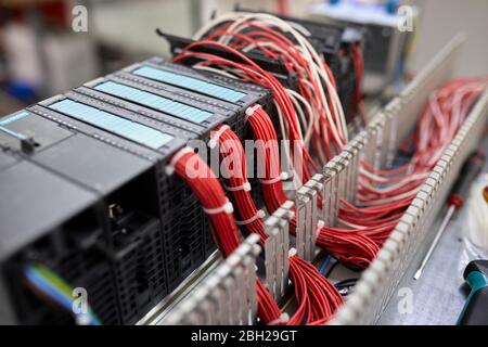 Close-up of circuitry Stock Photo