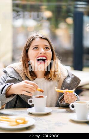 Outdoor Head And Shoulders Portrait Of Laughing Young Woman Stock Photo ...