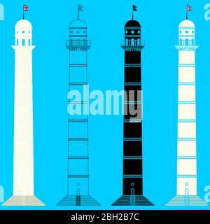 Dharahara Tower in front view Stock Vector