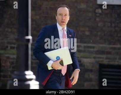 London, UK. 23rd Apr, 2020. Matt Hancock, Health Secretary, arrives for the daily Covid-19 meeting in Downing Street. Credit: Tommy London/Alamy Live News Stock Photo