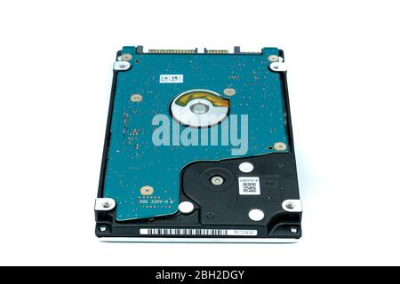 A computer or PC hard drive isolated on a white background Stock Photo