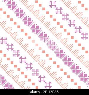 Simple embroidered design pattern for living room decor. Stock Vector