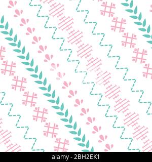 Simple embroidered design pattern for living room decor. Stock Vector