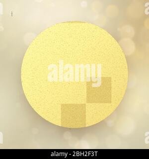 Merry Christmas Happy New Year gold label badge. Ideal for xmas greeting card, poster or web. EPS 10 Stock Vector