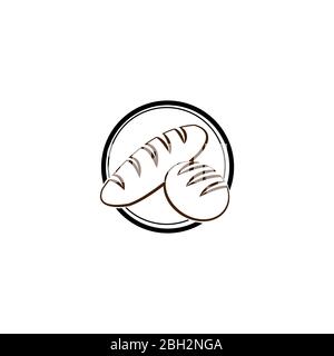 bread mascot Bakery logo cake Stock Vector