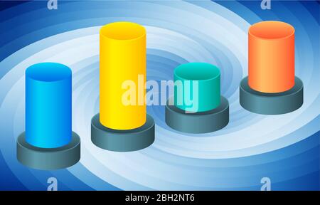 business info graphic levels on circular wave background Stock Vector