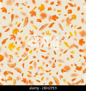 Autumn composition. Seamless autumn maple leaves pattern. EPS 10 Stock Vector