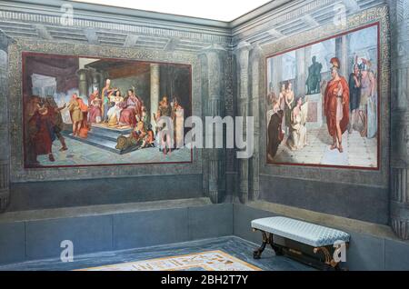 Rome, Italy - August 20, 2017:  Villa Torlonia, the Egyptian room Stock Photo