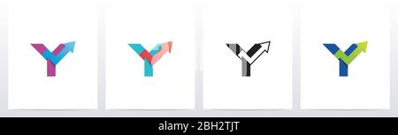 Arrow Chart On Letter Logo Design Y Stock Vector