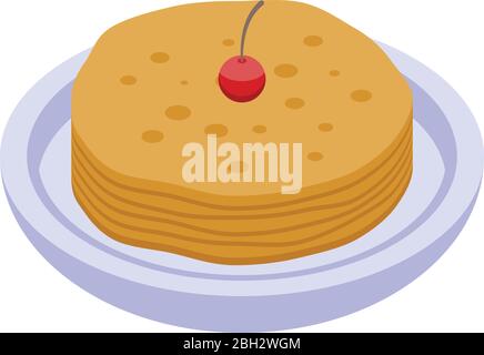 Pancake icon, isometric style Stock Vector