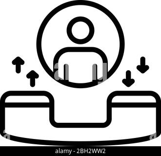 Calling headhunter icon, outline style Stock Vector