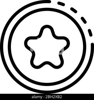 Star headhunter emblem icon, outline style Stock Vector