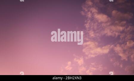 Colorful twilight summer sky with sparse, light clouds. Stock Photo