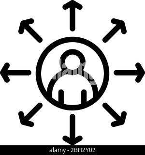 Recruiter scheme icon, outline style Stock Vector