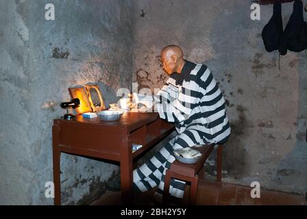 Uglich, Yaroslavl Region, Russia, August 1, 2013. Museum of Prison Art. Installation of a prison cell. Stock Photo