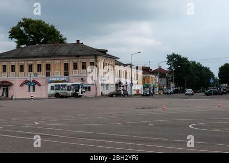 Uglich, Yaroslavl Region, Russia, August 1, 2013. Assumption Square. The architecture of the city center. Stock Photo