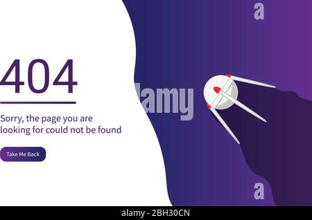 404 error web page design. Space Shuttle With Purple Gradient Background Design For Web Pages. Landing page web design template. Stock Vector