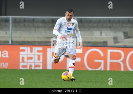 giulio donati (lecce) during Italian Serie A Soccer season 2019/20, italian Serie A soccer match in italy, Italy, January 01 2020 Stock Photo