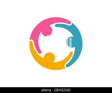 Group chat meeting three people and collaboation at work online Stock Vector