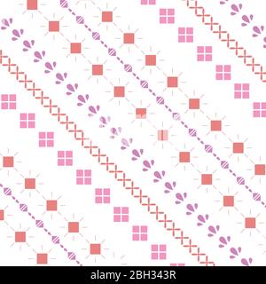 Simple embroidered design pattern for living room decor. Stock Vector