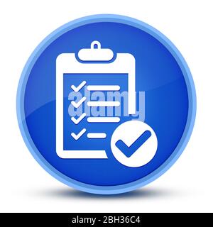 Checklist icon isolated on special blue round button abstract illustration Stock Photo