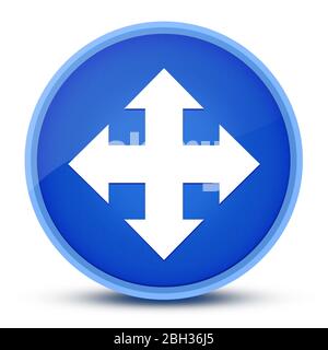 Move icon isolated on special blue round button abstract illustration Stock Photo